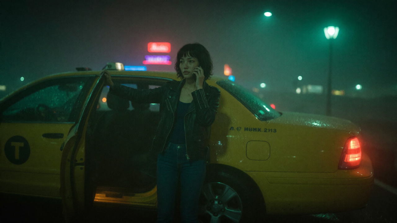 One AI Character Through a Rainy Night: Neo-Noir Short · 2