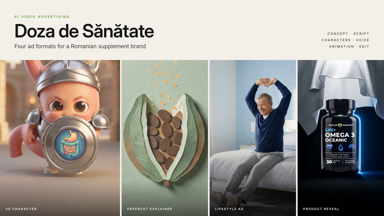 Doza De Sanatate: AI Video Ads for a Supplement Brand