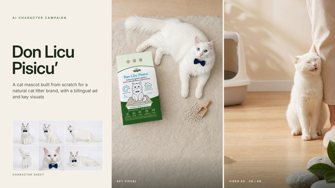 Don Licu Pisicu': AI Character Campaign for a Cat Litter Brand